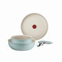 Tefal Ingenio Serenity Kochgeschirr-Set 4-tlg. Eucalyptus L8284S04. Eucalyptusgrünes, stapelbares Set mit Antihaftbeschichtung für Kochen auf Induktion.