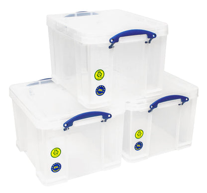 Really Useful Aufbewahrungsboxen 3er-Pack 35 l farblos