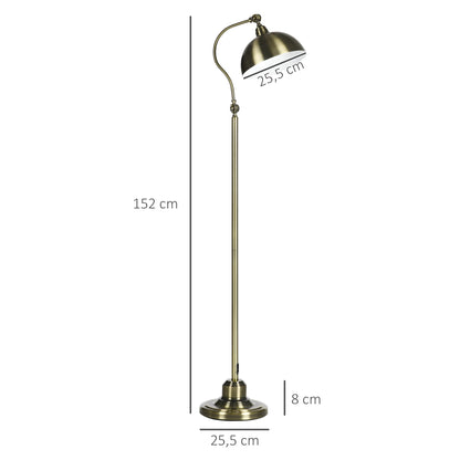 HOMCOM Bogenlampe Stehleuchte, Retro-Design E27 Fassung – Bronze