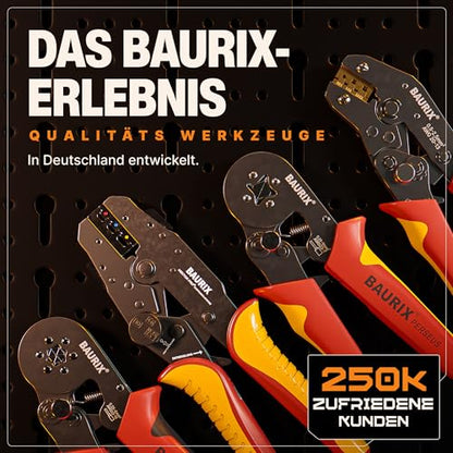 BAURIX® HEKTOR PRO Crimpzange - 6 Wechselbacken für Elektrik