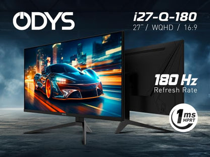 ODYS i27-Q-180 Gaming Monitor 27 Zoll WQHD 180Hz Fast IPS
