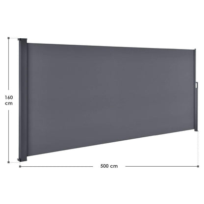 Juskys Seitenmarkise Dubai ausziehbar 500x160 cm Anthrazit