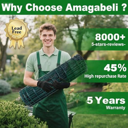 Amagabeli PVC-Gartenzaun grün - 1x25m, Masche 100x50mm