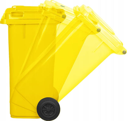 gardivo Mülltonne 120 Liter Kunststoff-Abfalltonne - Gelb