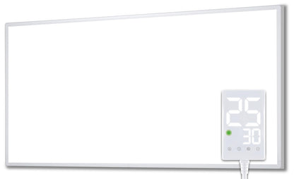 Heidenfeld HF-HP100-3 Infrarotheizung – 1000 Watt Elektroheizung. Flaches, weißes Panel wärmt Räume per Infrarot.