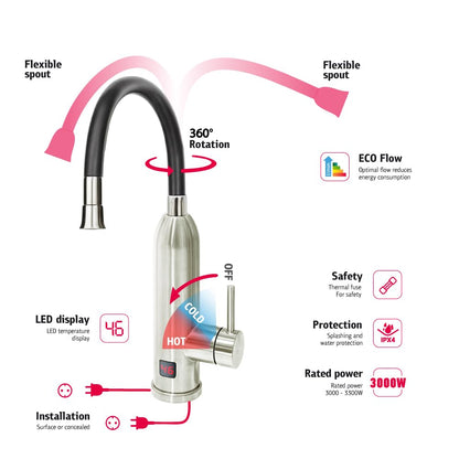 HOGART Elektrischer Wasserhahn mit Durchlauferhitzer 230V