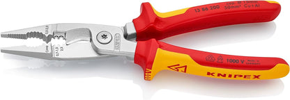 KNIPEX Elektro-Installationszange 13 86 200 SB, VDE-geprüft, 200 mm