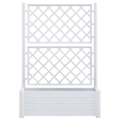 vidaXL Pflanzkübel mit Spalier – 100x43x142cm PP Weiss