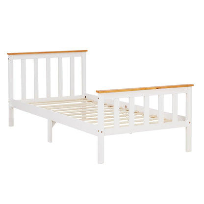 Homestyle4u 1842 Einzelbett Weiss 90x200 Kiefer Massivholz