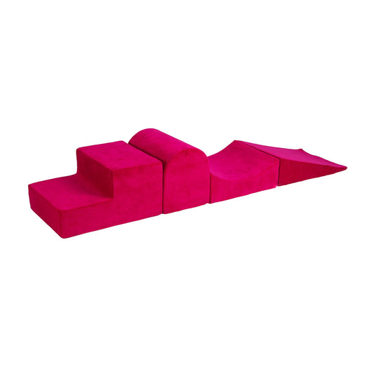 MEOWBABY Schaumstoff Bausteine – Kletterbausteine XXL – magenta. Zum Klettern und zur motorischen Entwicklung von Kindern.