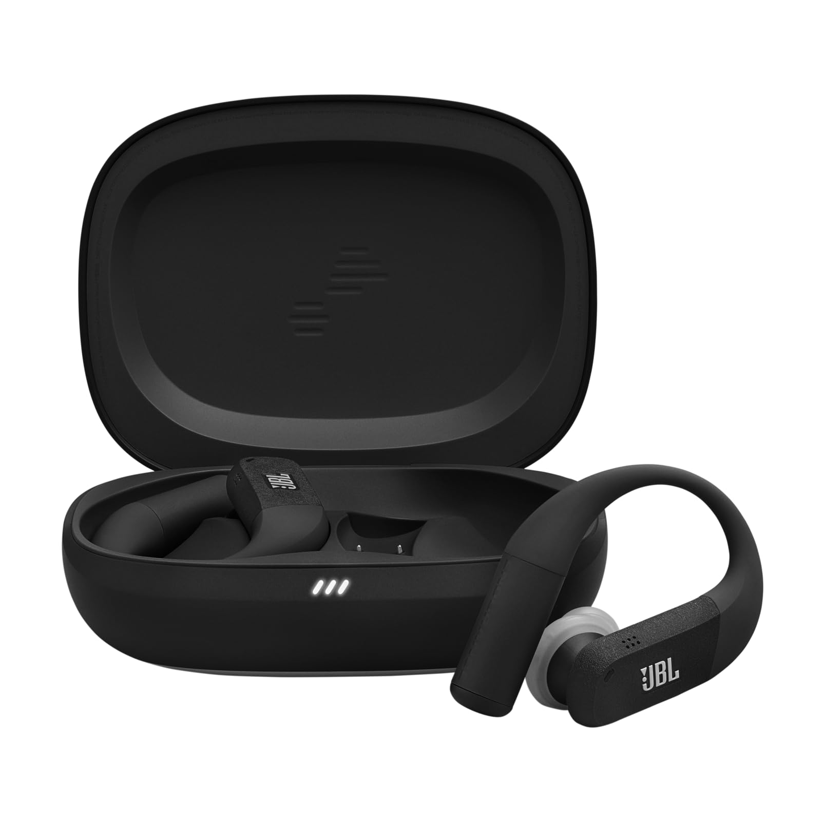 JBL Endurance Peak 4 Sport-Kopfhörer mit Noise Cancelling, Schwarz - In-Ear-Kopfhörer mit Ohrbügel und Ladecase