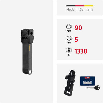 ABUS Bordo 6000K Faltschloss 90 cm mit XPlus Zylinder, schwarz