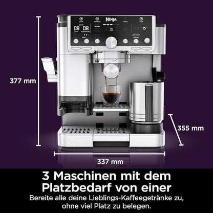 Ninja Luxe Pro 3-in-1 Kaffeemaschine mit Mahlwerk - Silber ES701EU