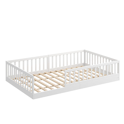 CADANI Timi 2in1 Montessori Bodenbett 140x200 cm - Weiss