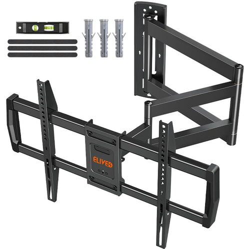 ELIVED EV3037 TV Wandhalterung - Gelenkarm 42-75 Zoll. Schwarze VESA-Halterung zur Wandmontage, schwenk-/neigbar.