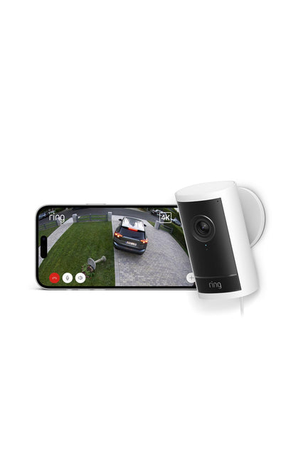 Ring Aussenkamera Pro mit Netzstecker, Retinal 4K und 10x-Zoom – Überwachungskamera für den Aussenbereich
