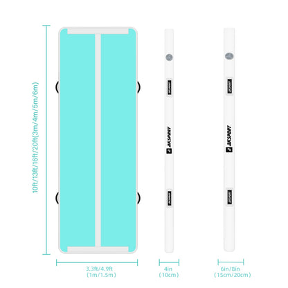 AKSPORT Air Track Tumblingmatte aufblasbar – doppelt mintgrün