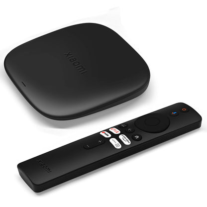 Xiaomi TV Box S (3. Gen.) 4K UHD Android TV Streaming Box, schwarze, kompakte Box für 4K UHD-Streaming auf TV-Geräten.