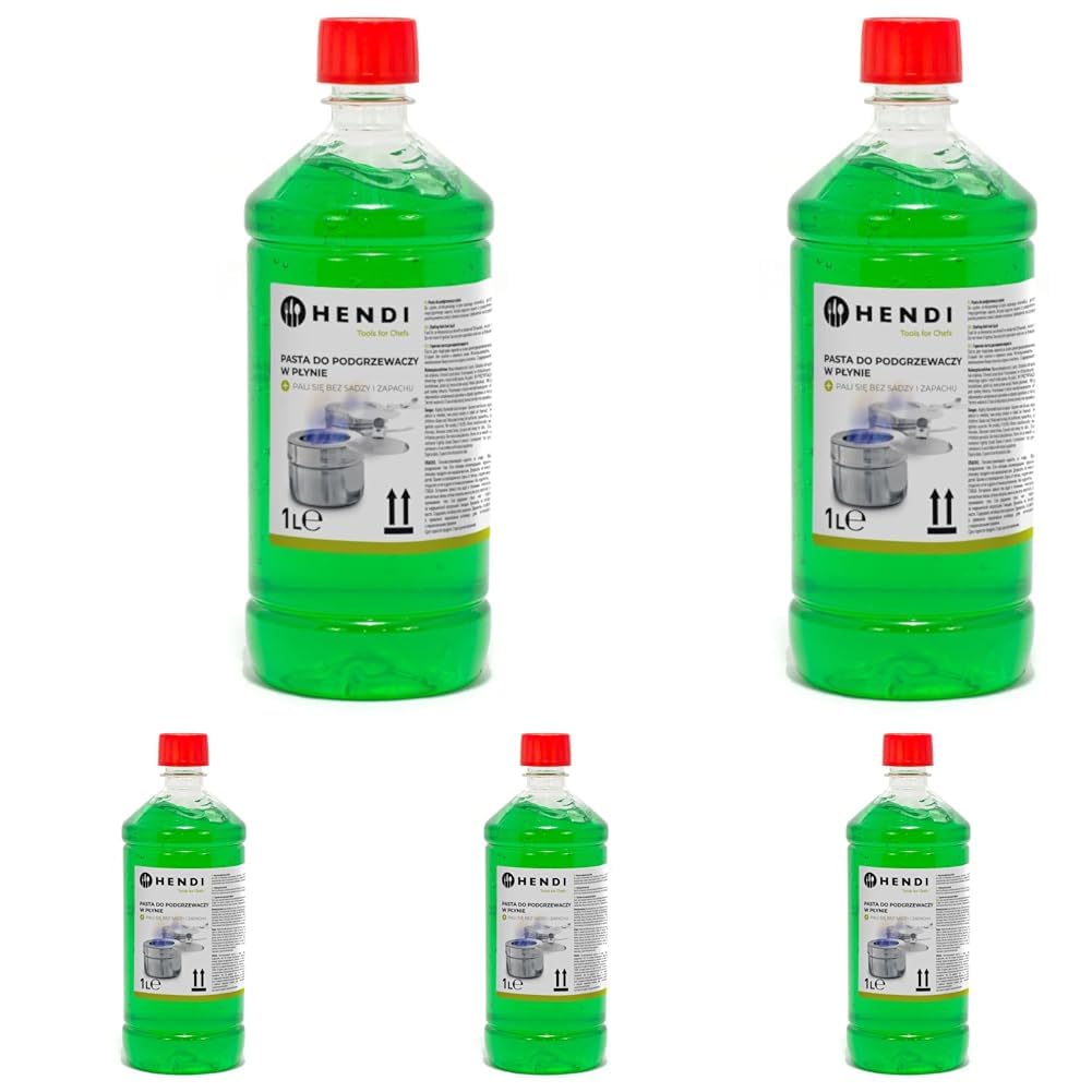HENDI Brennpaste geruchlos, russfrei 5x 1L Chafing Dish. Fünf 1L-Dosen heller Paste. Brennstoff für Chafing Dishes.