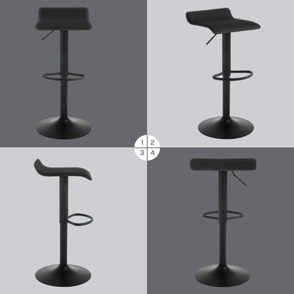 WOLTU Barhocker 2er Set Höhenverstellbar Kunstleder - Schwarz