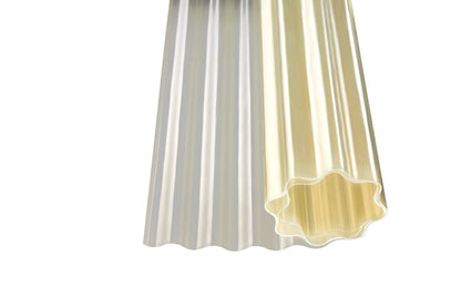 Unbekannt Polyester Wellbahn Kurzrolle - natur transparent 1000x150cm. Gewellte, transparente Polyesterplatte zur lichtdurchlässigen Dachdeckung.
