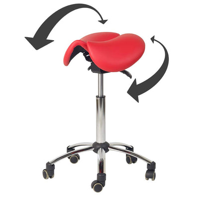 Teqler Sattelhocker, ergonomischer Arbeitsstuhl für Praxis – Rot