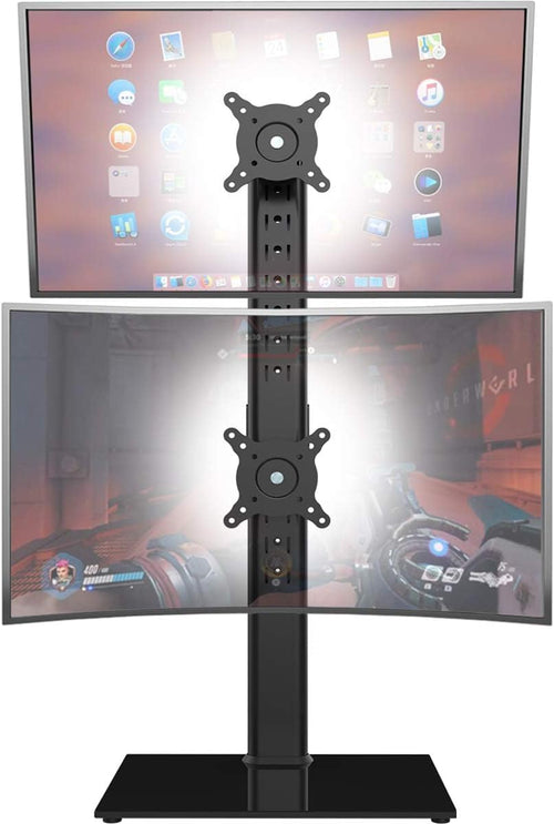 Hemudu Dual Monitorständer vertikal für 2 Monitore 13-34 Zoll schwarz, freistehende Bauform