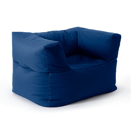 Lumaland Sitzsack-Lounge Modular Sessel Indoor/Outdoor - Dunkelblau. Für variables Sitzen/Loungen innen/außen.