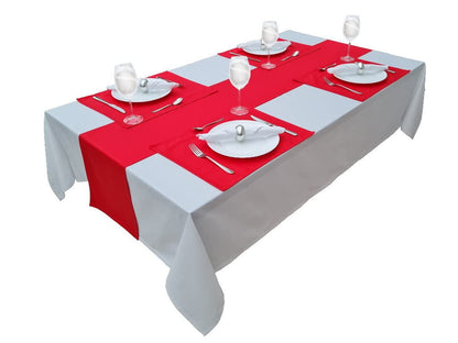 Lemos Home Tischdecke Konzept aus 100% Baumwolle, 150x350 cm, Weiss