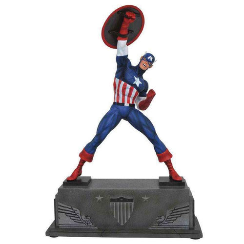 Marvel Premiere Captain America Sammler Statue (O/A): Statue in blau-rot-weiß, Captain America mit Schild. Zum Sammeln und Ausstellen.