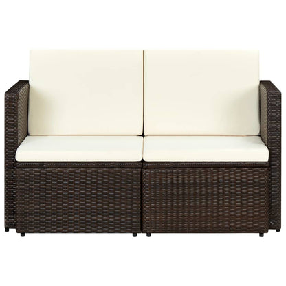 vidaXL Gartensofa 2-Sitzer – Poly Rattan Lounge Möbel