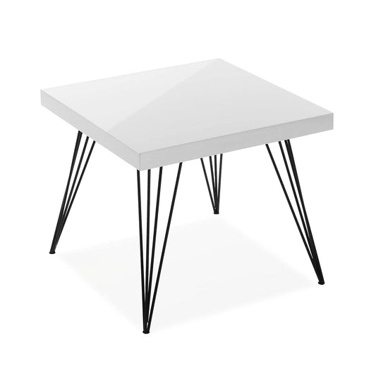 Versa Denver Beistelltisch – Weiss, Holz/Metall, 50x50 cm, modern