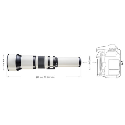 Walimex pro 650-1300mm 1:8-16 Teleobjektiv - T2 Manuell