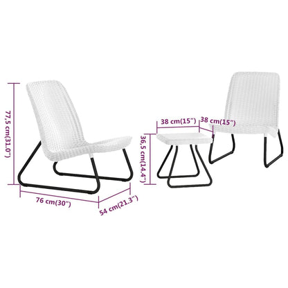 Keter Lounge Set Rio Gartenlounge Kunststoff Rattanoptik weiss