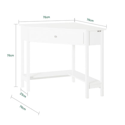SoBuy FWT31-W Ecktisch Schreibtisch Computertisch Weiss