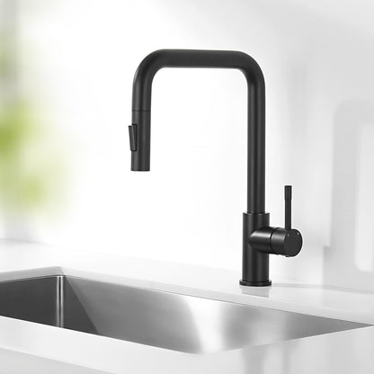 CECIPA Ausziehbare Küchenarmatur mit Brause - Schwarz