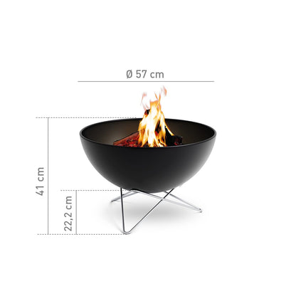höfats Bowl 57 Feuerschale - Edelstahl Sternfuss schwarz