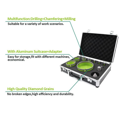 FACHLICH Diamant Fliesenbohrer Set – 11-tlg. 6-110mm mit Fingerfräser