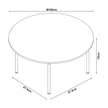 en.casa Esstisch Hemnes rund Ø100 cm Eiche-Optik für 4 Pers.