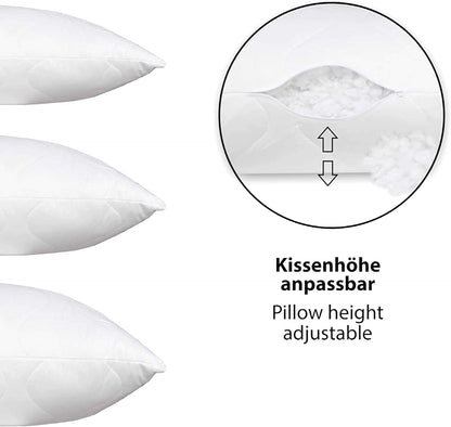 Siebenschläfer Kopfkissen 80x80 cm, 2er-Set, Mikrofaser, nachfüllbar