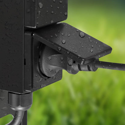 ledscom.de PIWI 3er Garten Steckdosensäule 2-Fach Erdspiess Anthrazit
