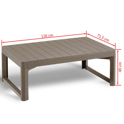 Keter Lyon Gartentisch höhenverstellbar - Cappuccino