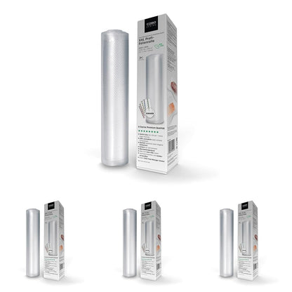 CASO 8 Sterne Profi Vakuumierrollen 40x1000 cm - 1 Rolle. Transparente Folienrolle zum Vakuumieren und Frischhalten.