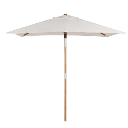 Sekey Holz-Sonnenschirm 200 × 150 cm rechteckig knickbar UV50+ Creme