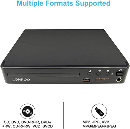 LONPOO LP-099 DVD-Player mit HDMI, 1080p Upscaling, regionsfrei