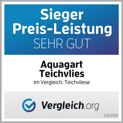 Aquagart Teichvlies Bodenschutz 300g/m² – 2m x 15m, Grau