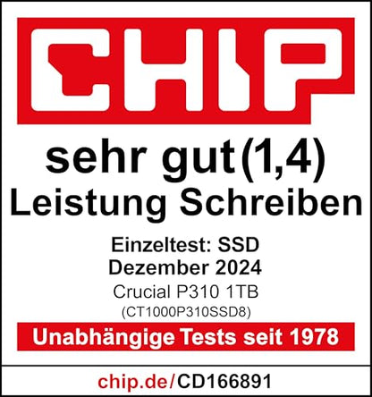 Crucial P310 2TB PCIe Gen4 NVMe M.2 SSD mit Kühlkörper PS5