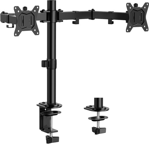 ErGear EGCM1 Monitor Halterung 2 Monitore, 13-32 Zoll, VESA 75/100 – Dual-Monitorarm aus Stahl mit zwei Gelenkarmen