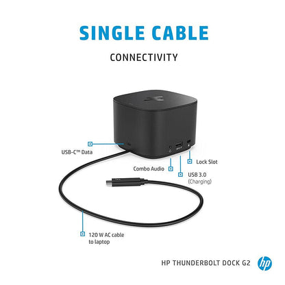 HP Thunderbolt Dock G2 Dockingstation 230W Combo Kabel Grau