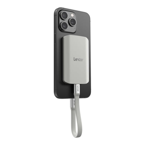 Lexar ES5 Mobil SSD 1TB – Magsafe, 2000 MB/s High-Speed. Schwarze, rechteckige SSD für schnelle Datenspeicherung mobil.